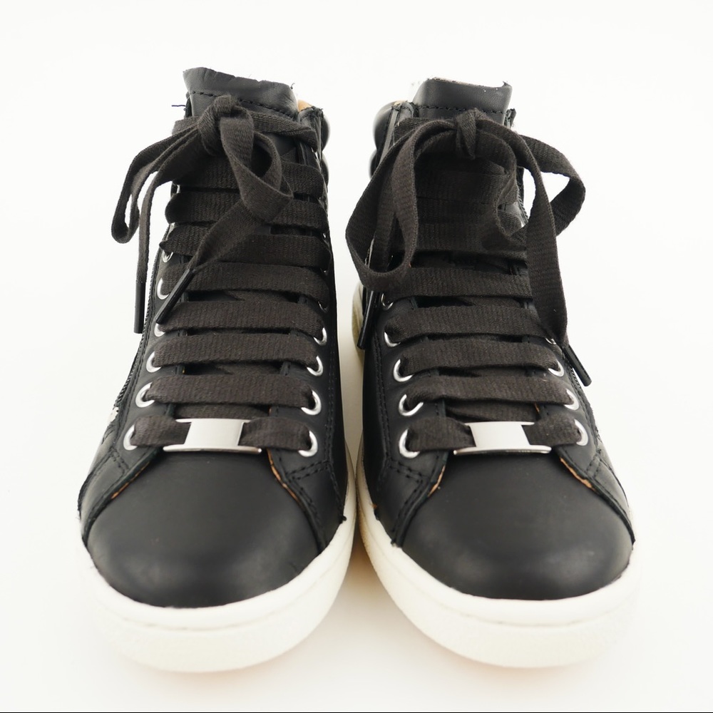 NIB UGG Olive 6 black leather high top sneaker - Picture 6 of 8